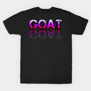 Goat - Graphic Typography - Funny Humor Sarcastic Slang Saying - Pink Gradient T-Shirt